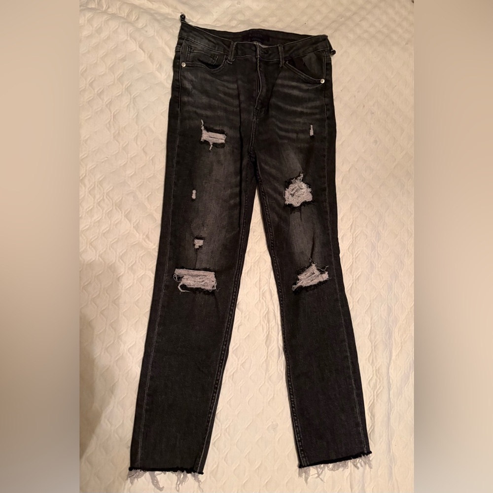 Risen Distressed Black Women's Jeans